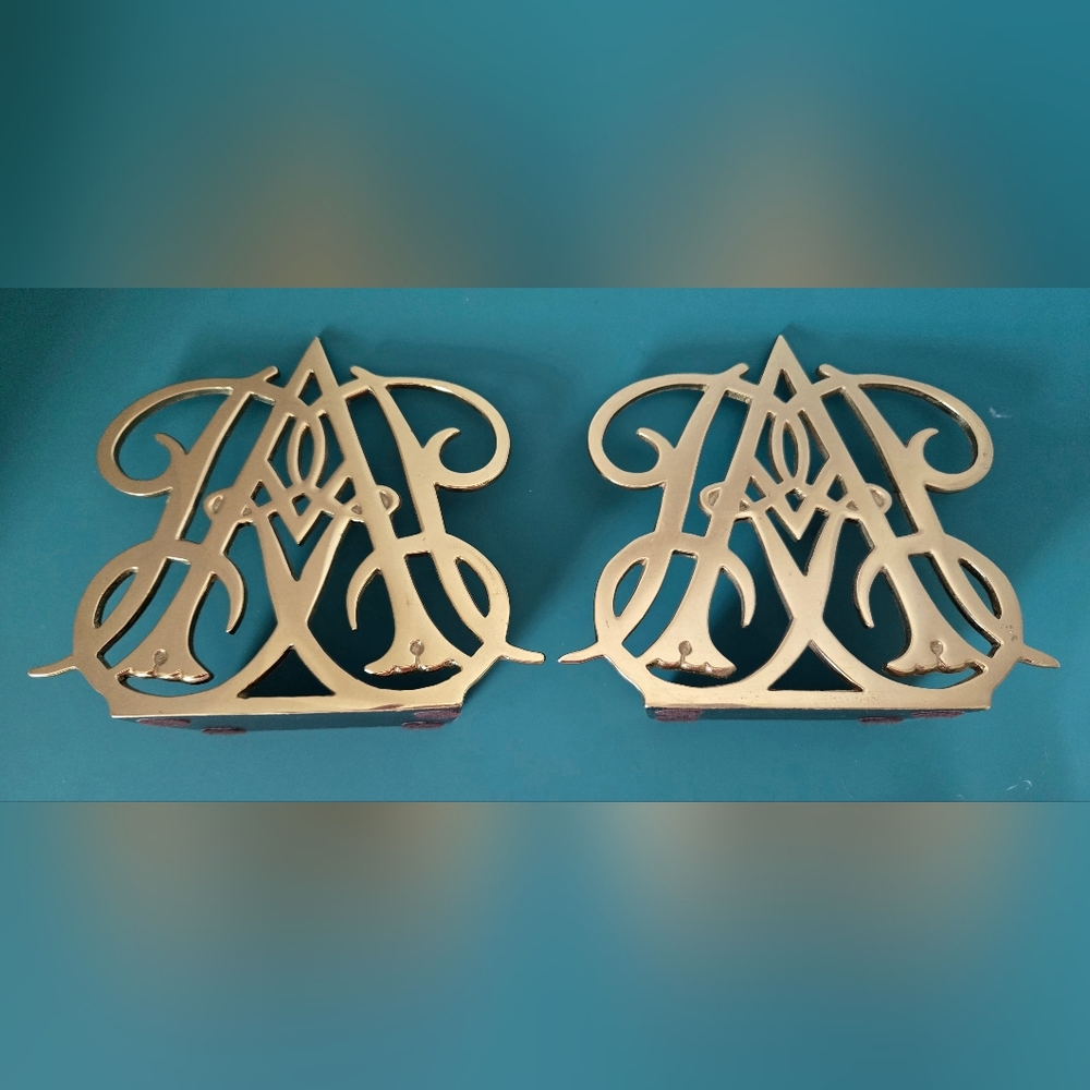 The Colonial Williamsburg Foundation Brass Bookends 1977